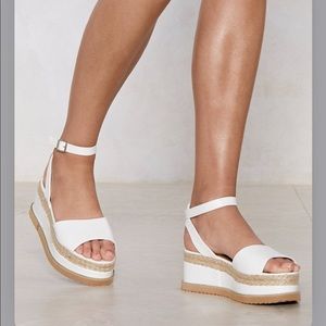 Princess Polly White Cork Platform Shoes